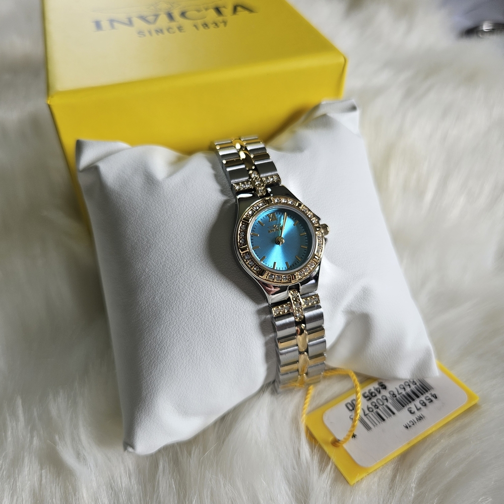 Invicta Women's Gold and Silver Gemstone Watch Blue Dial